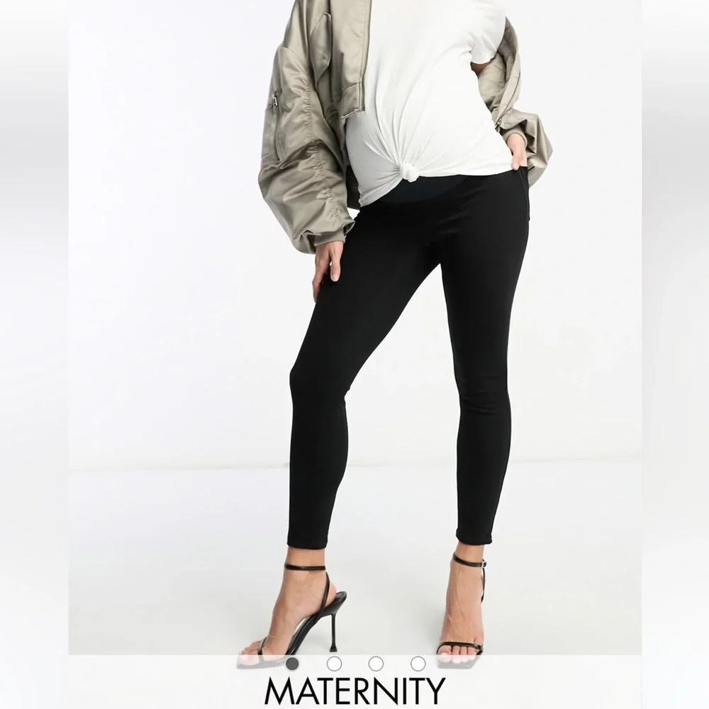 SPANX Maternity Mama Ankle Jean-Ish Black Stretch Comfy Leggings Sz Medium Nwt